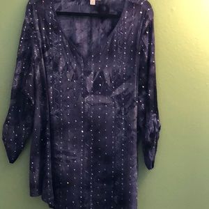 Dress Barn purple tunic top 3/4 tab sleeve, 3x